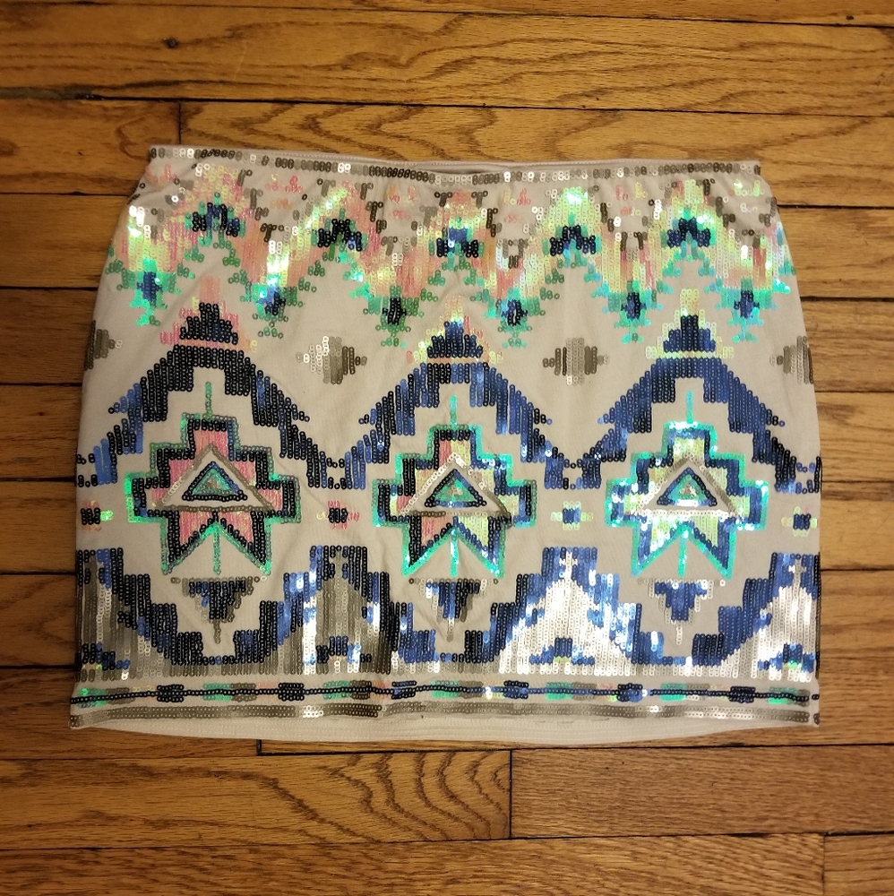 Express sequined mini skirt